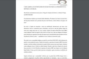 Carta aberta ao governador do estado do Pará e ao presidente da República do Brasil