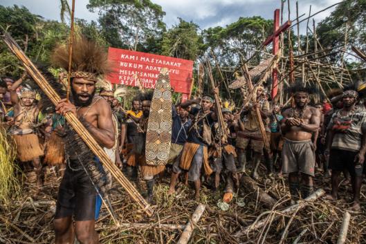 The Awyu people of Papua resist the expansion of oil palm plantations for biodiesel production and other uses on their ancestral lands (Photo: Jurnasyanto Sukarno / Greenpeace)